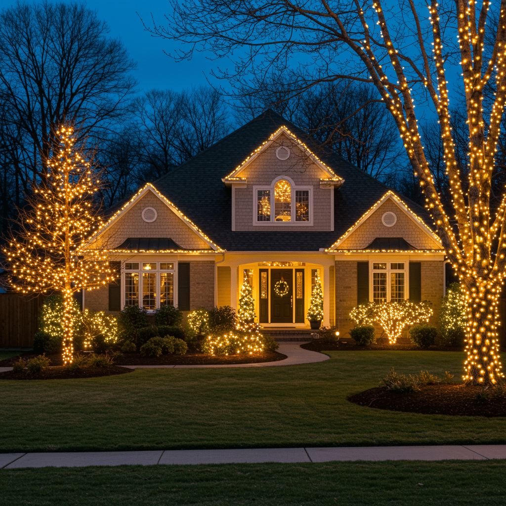 Christmas Light Installation Services from Herzog Lawn Care & Landscaping in Danville & beyond