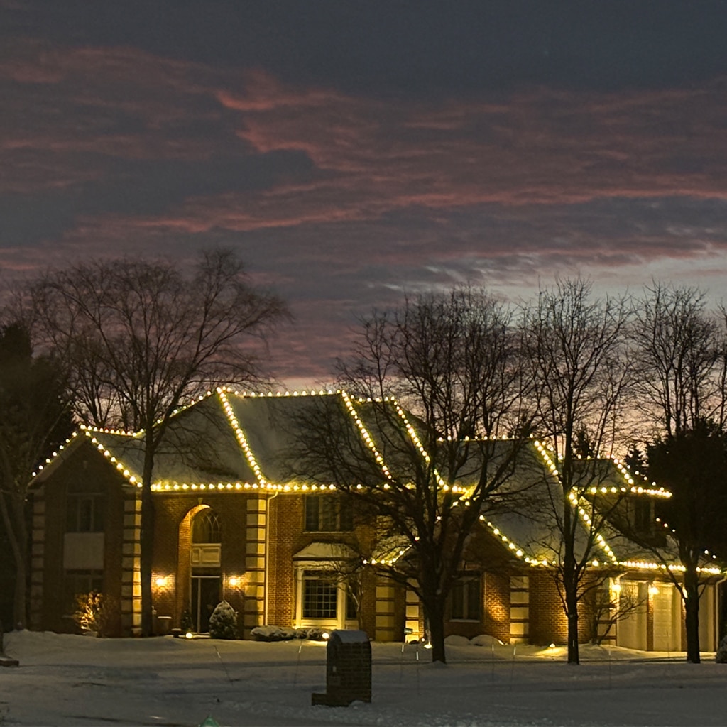 Christmas light installation